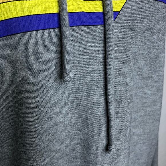 Chaser gray hooded pullover sweatshirt rainbow stripe front size Medium - Picture 12 of 14